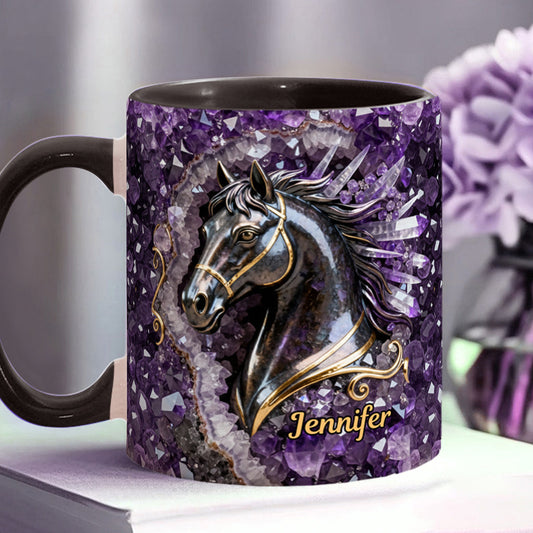 Liebe zum Pferd – Personalisierte Tasse und Untersetzer mit Pferdemotiv