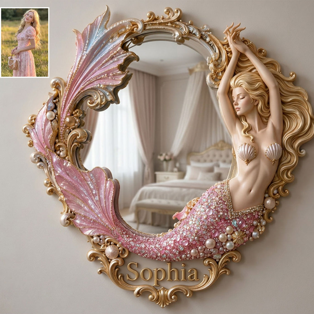 Soul Of A Mermaid - Personalized Mermaid Wall Hanging Mirror