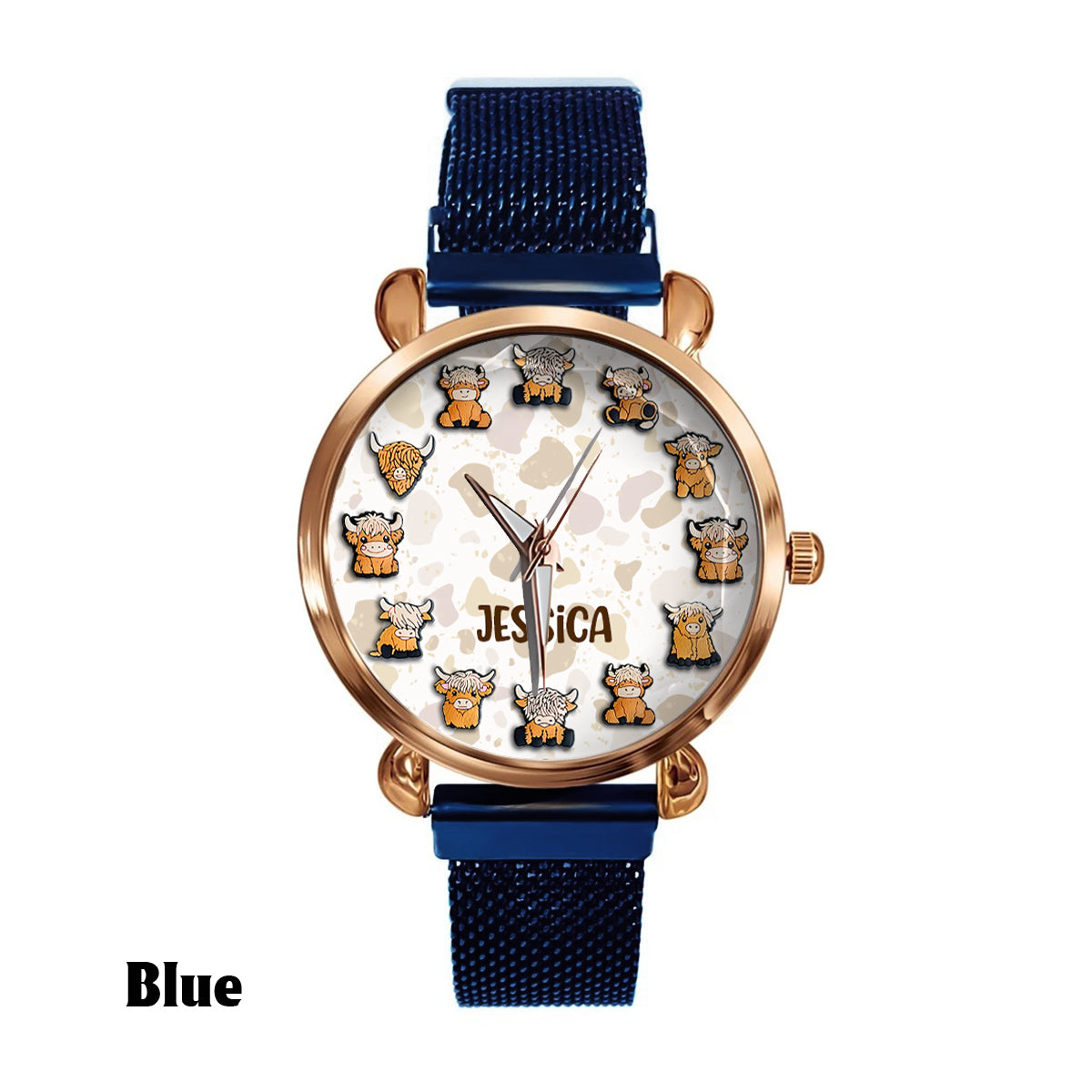 Juste une fille qui aime les vaches des Highlands - Montre-bracelet personnalisée pour femme avec vache des Highlands 