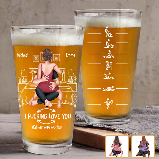 Naughty Couple - Personalized Couple Beer Glass