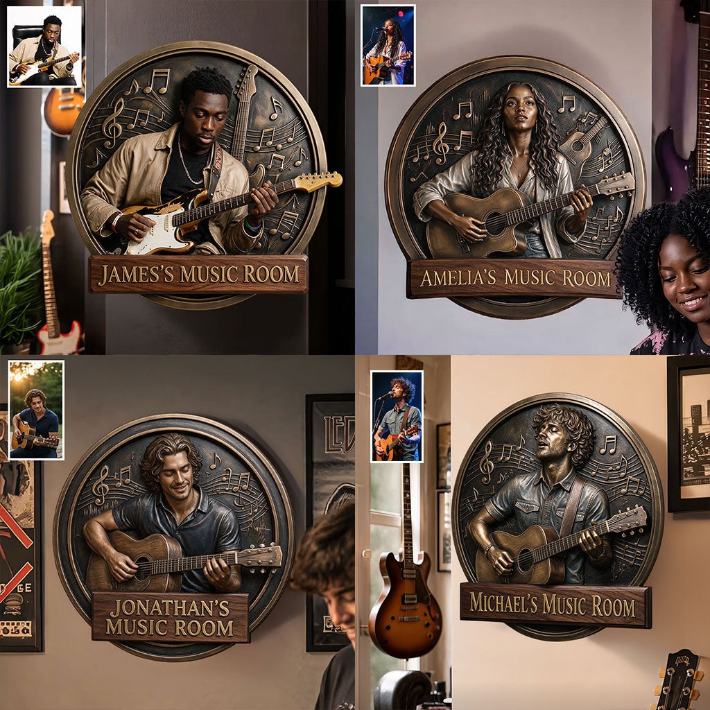 Ma Salle de Musique - Panneau en Métal Découpé Personnalisé en 3D