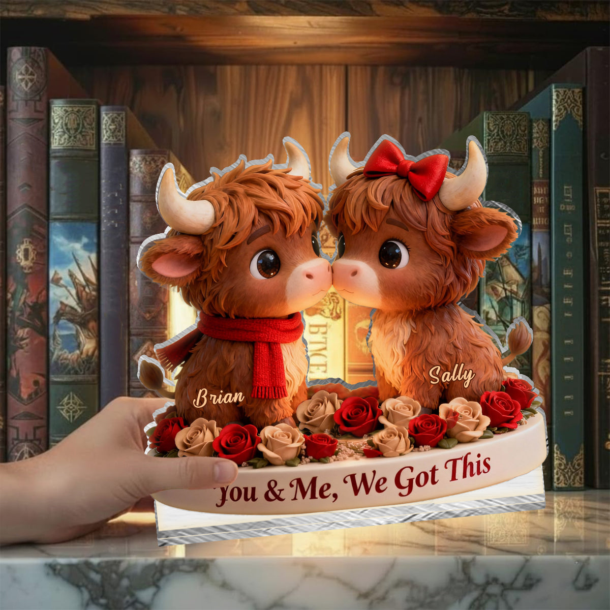 Toi et moi, on gère ! - Porte-bougie personnalisé vache des Highlands