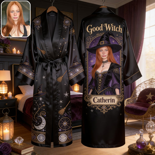 Mauvaise Sorcière - Peignoir Satin Personnalisé
