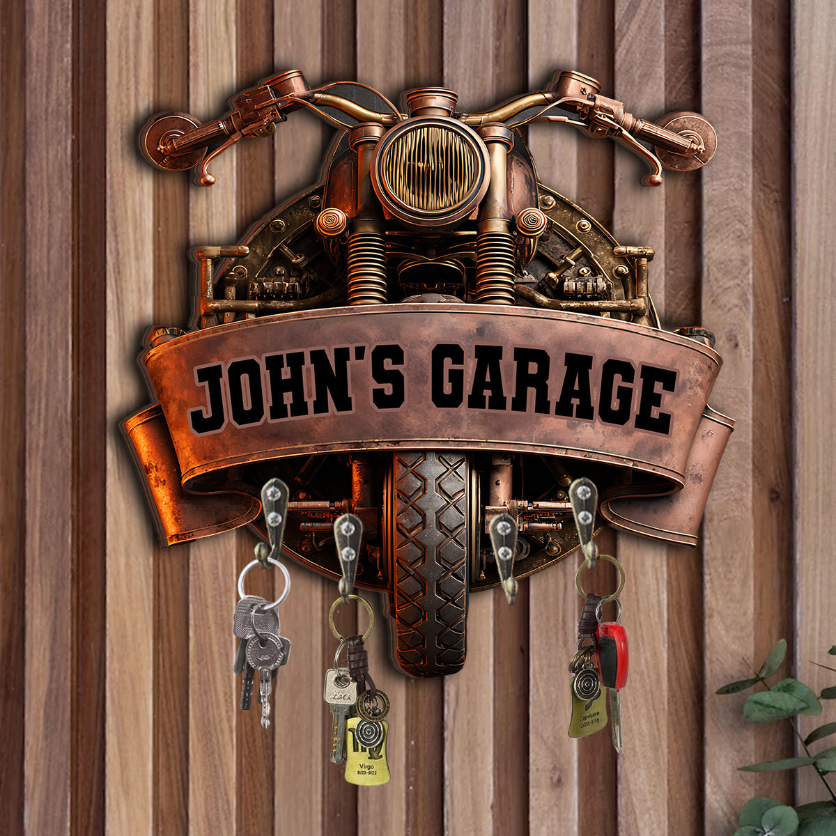 Motorradgarage – Personalisierter, maßgefertigter Hängeständer für Biker