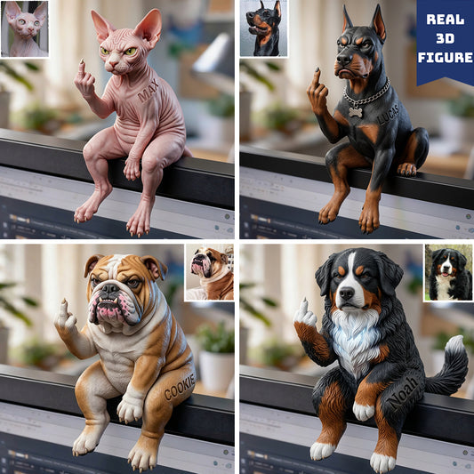 Pet Desk Monitor Figur - Personalisierte Premium 3D Figur