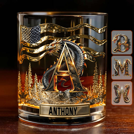 Love Dragons - Personalized Dragon Whiskey Glass
