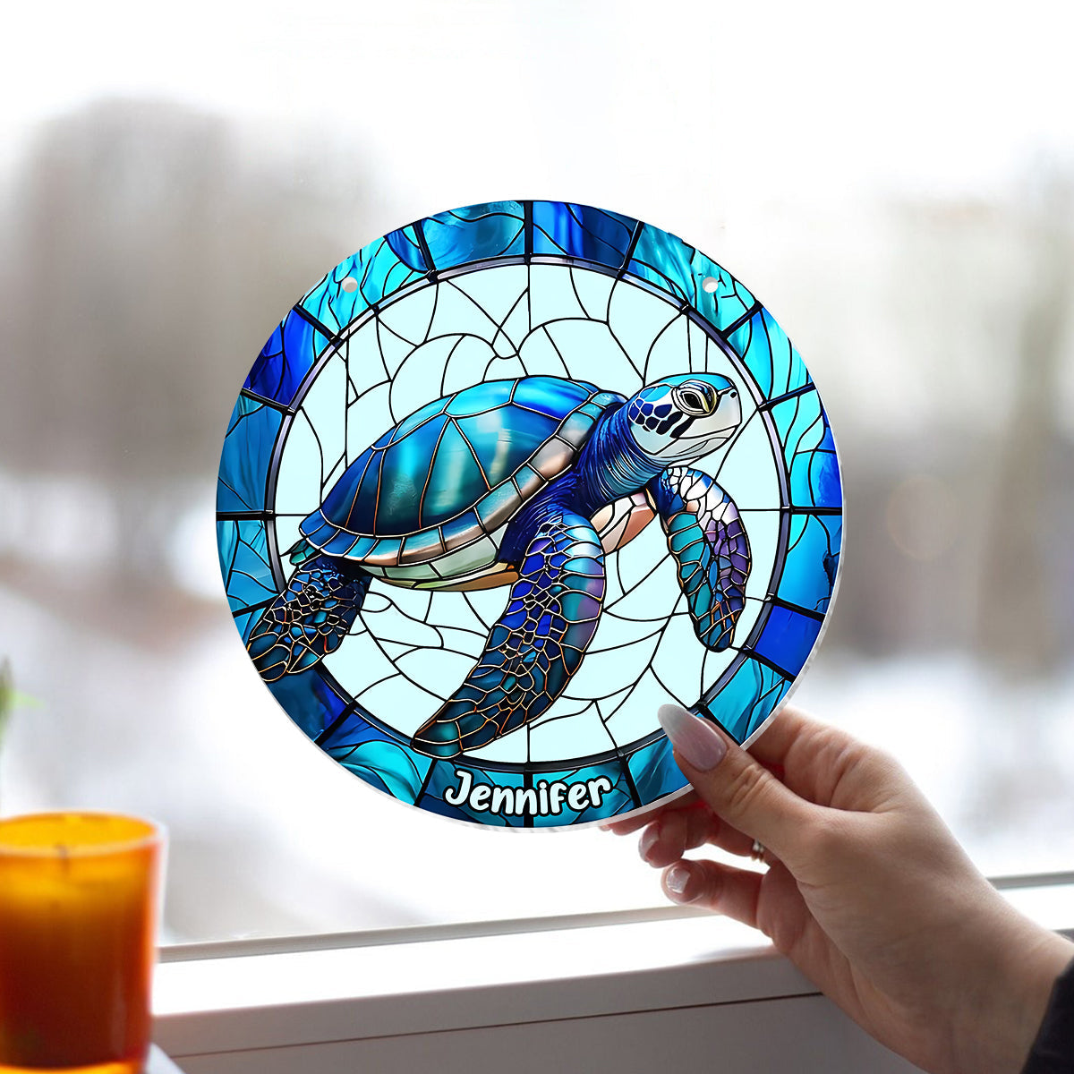 Love Turtles - Personalized Turtle Window Hanging Suncatcher Ornament