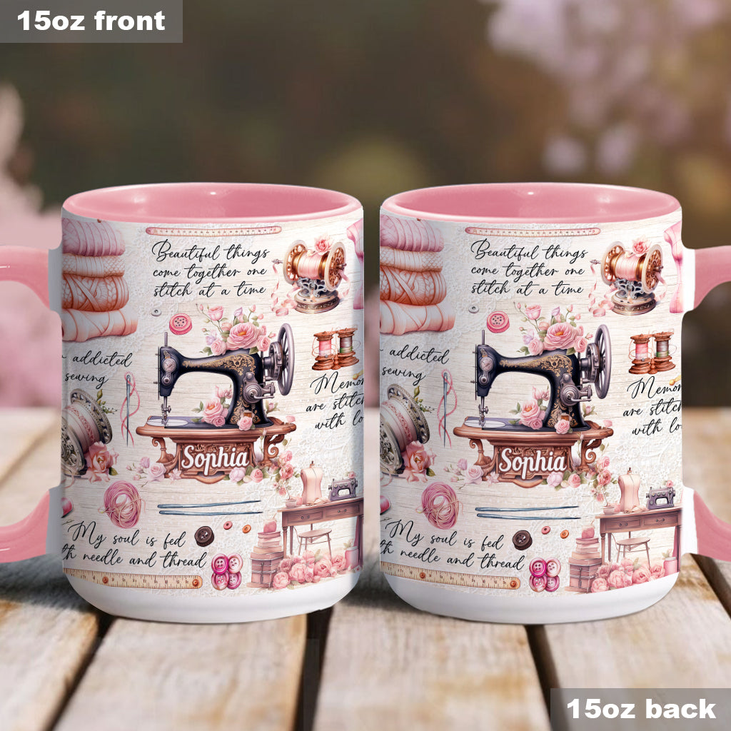 Näherverrückt – Personalisierte Tasse mit Nähmotiv