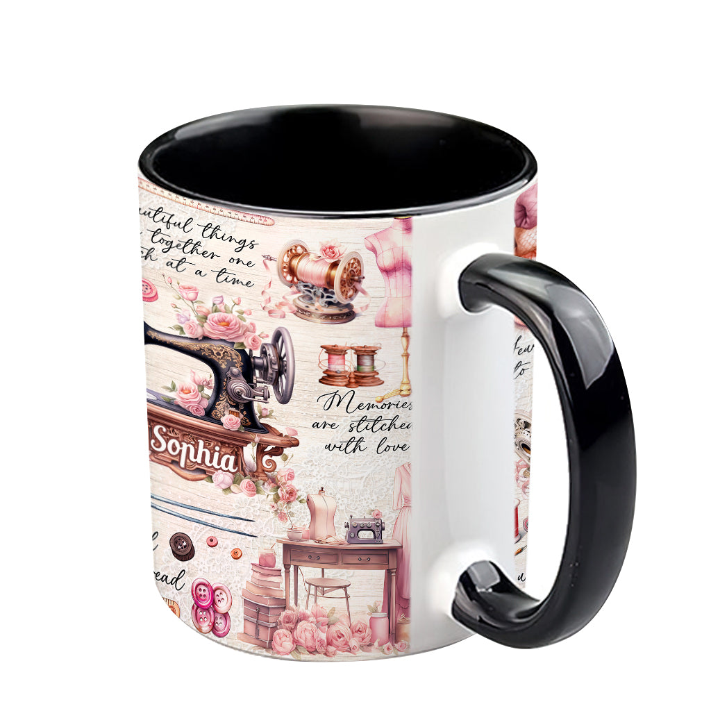 Näherverrückt – Personalisierte Tasse mit Nähmotiv