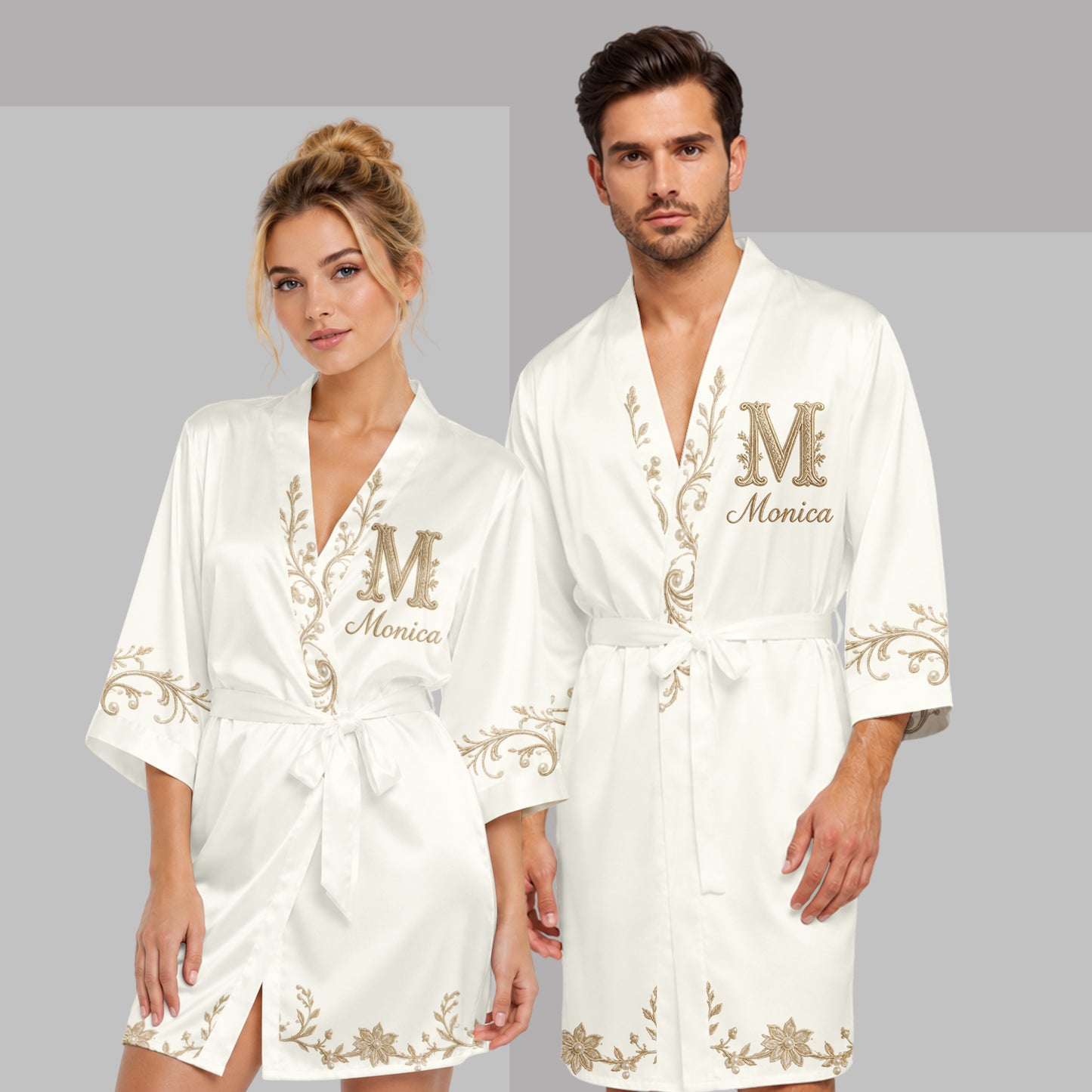 Alphabet Initial Monogram - Personalized Luxury Satin Robe