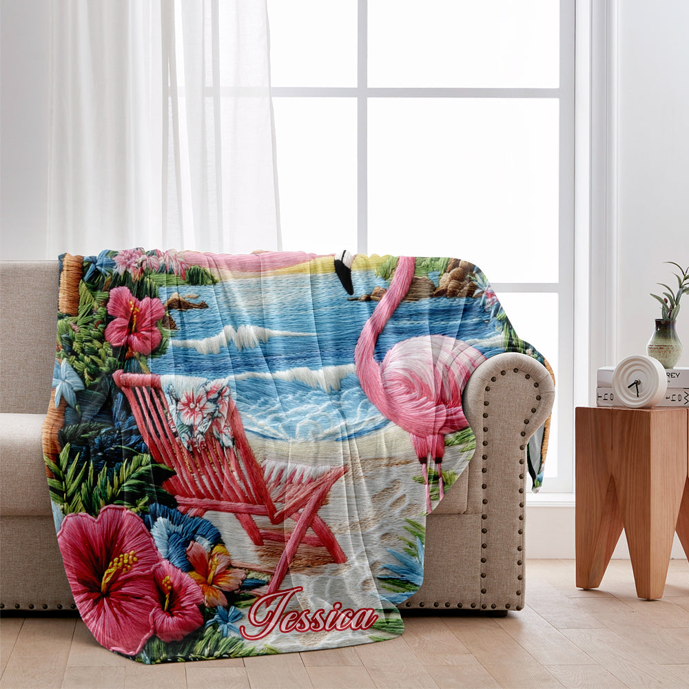 Flamingo Tropic Vibes – Personalisierte Flamingo-Decke