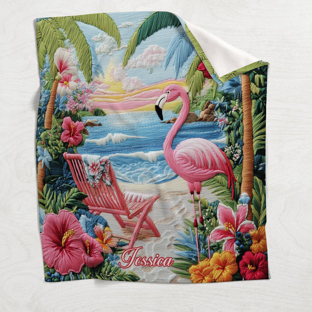 Flamingo Tropic Vibes – Personalisierte Flamingo-Decke
