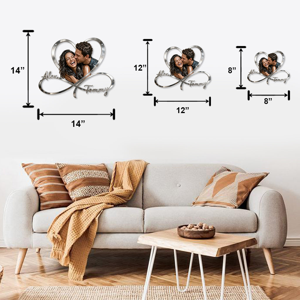 Love You Infinite, Bedroom Decoration - Personalized Couple Cut Metal Sign