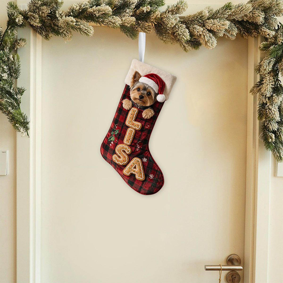 Merry Woofmas - Personalized Dog Shaped Christmas Stocking