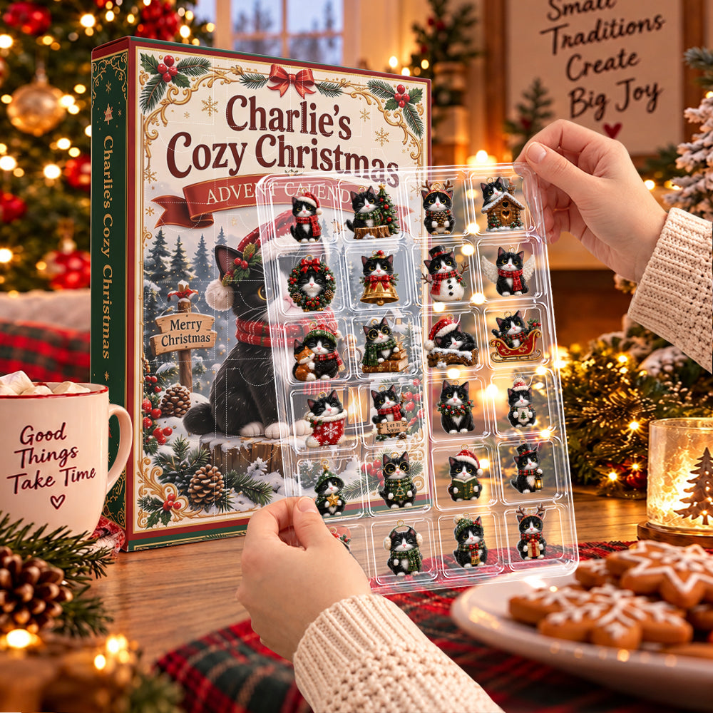 My Cozy Christmas - Personalized Cat Advent Calendar With 3D Collectibles