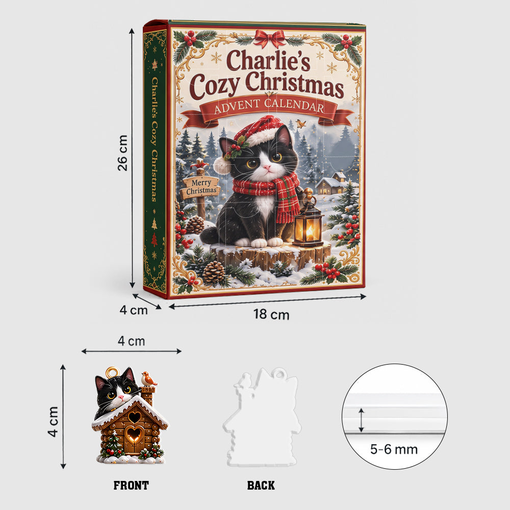 My Cozy Christmas - Personalized Cat Advent Calendar With 3D Collectibles