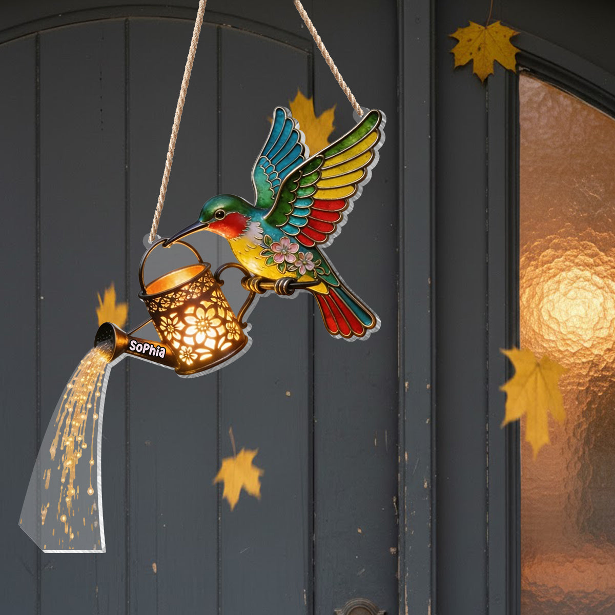 Décor de Jardin, Cadeau Pour Amateurs de Colibris - Panneau Acrylique LED Personnalisé