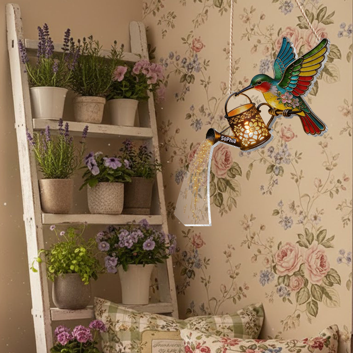 Décor de Jardin, Cadeau Pour Amateurs de Colibris - Panneau Acrylique LED Personnalisé