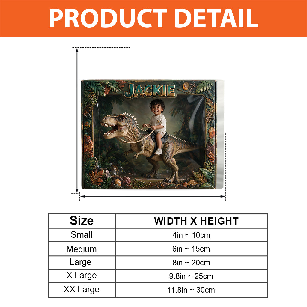 Dino Rider - Personalisierte Kinder Acrylplakette in Sonderform