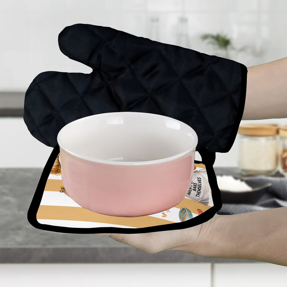 Kekse backen - Personalisierte Backhandschuhe & Topflappen Set