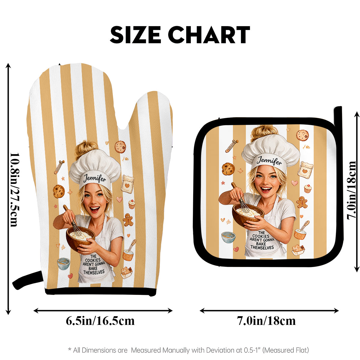 Kekse backen - Personalisierte Backhandschuhe & Topflappen Set