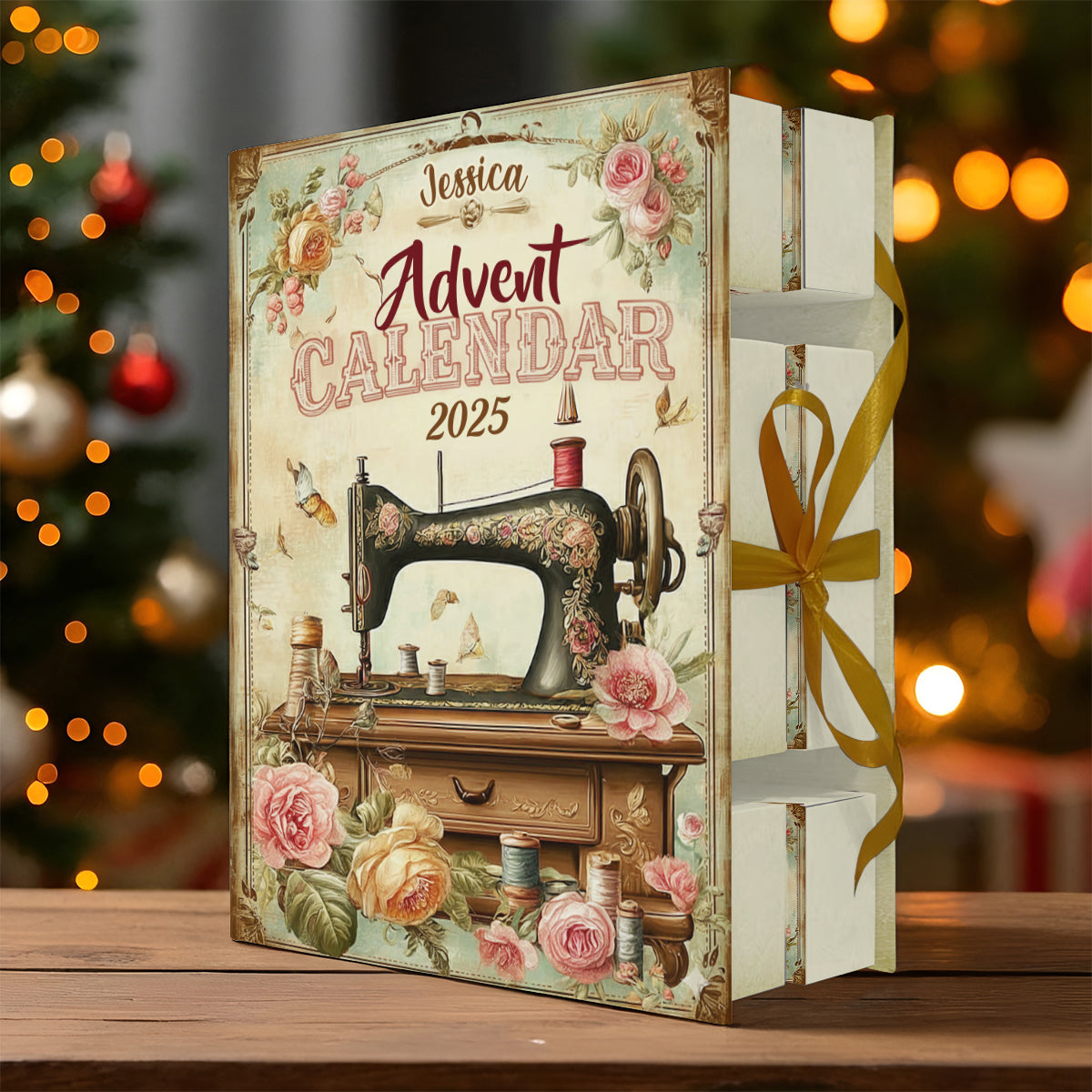 Nähbegeisterung – Personalisierter Näh-Adventskalender zum Falten mit Ornamenten