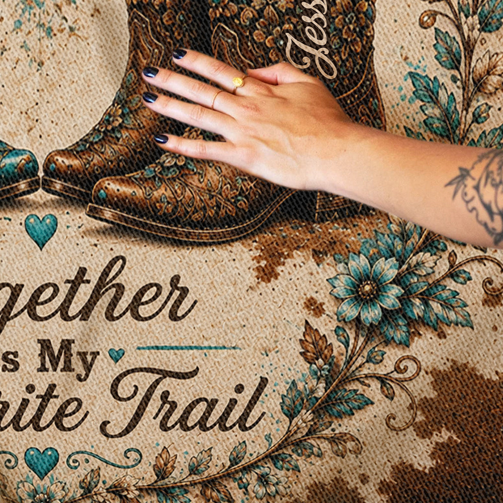 Together Is My Favorite Trail - Personalized Western Outfit Woven Blanket