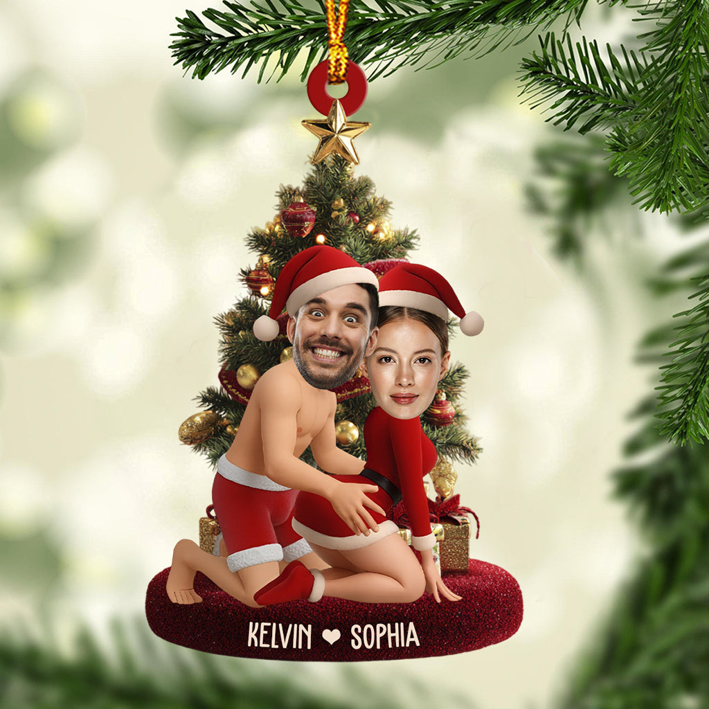 Funny Couple Custom Photo - Personalized Couple Custom Shaped Ornament