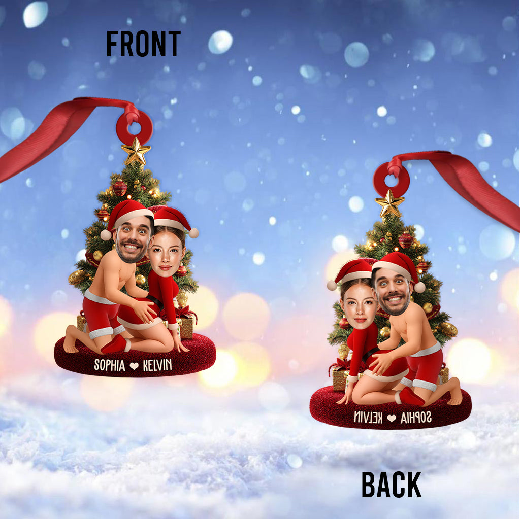 Funny Couple Custom Photo - Personalized Couple Custom Shaped Ornament