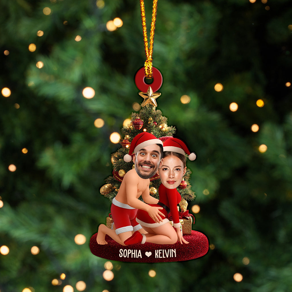 Funny Couple Custom Photo - Personalized Couple Custom Shaped Ornament