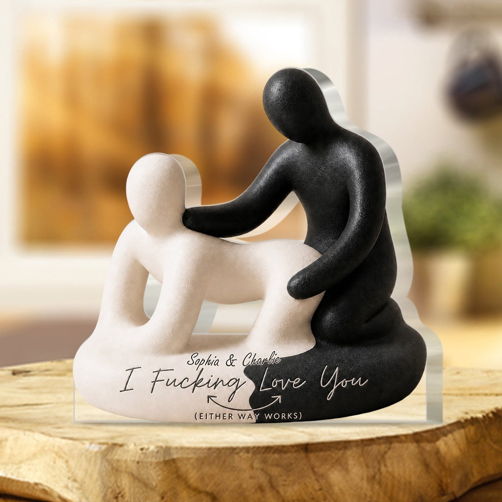 I Love You Art - Personalized Spicy Couple Custom Shaped Acrylic Plaque