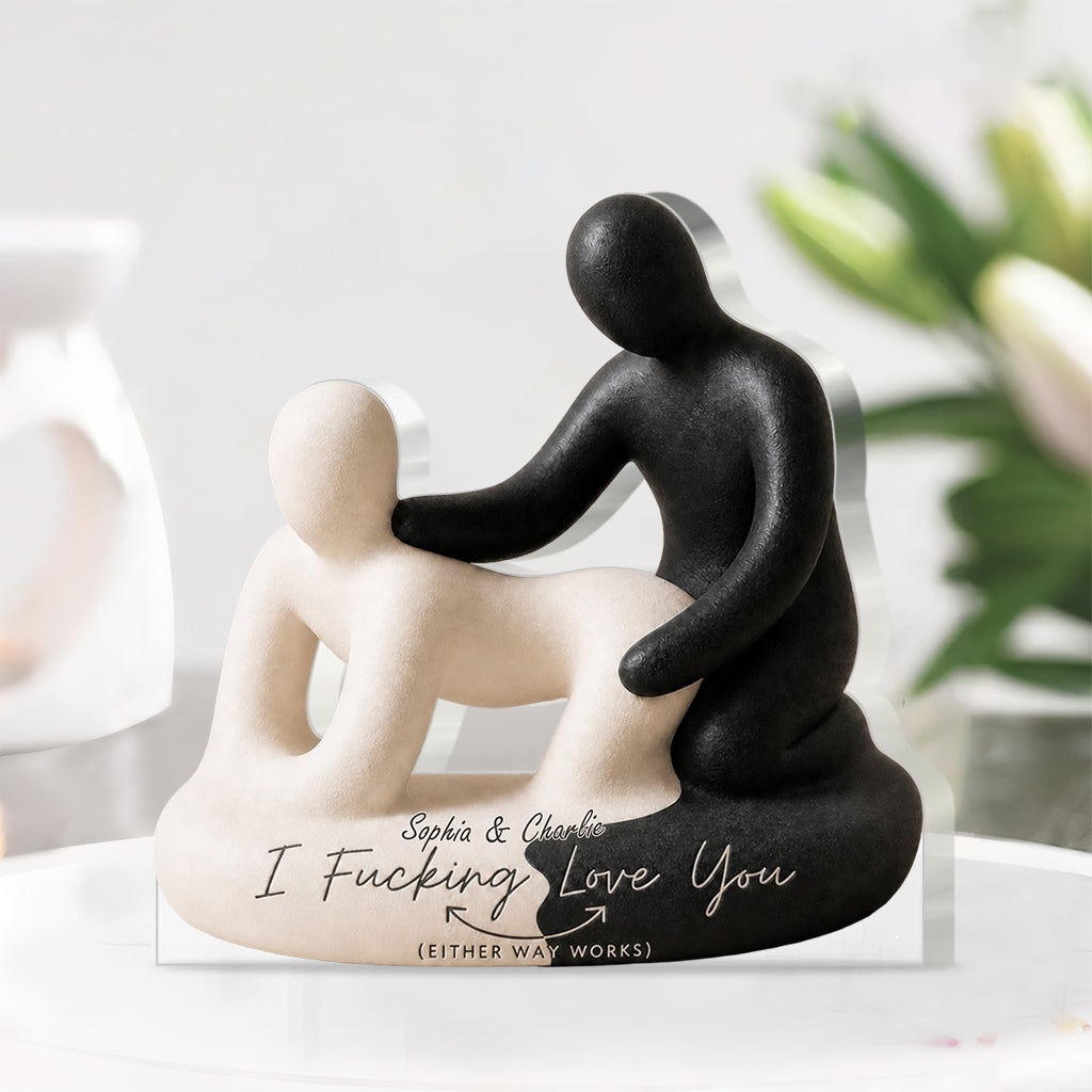 I Love You Art - Personalized Spicy Couple Custom Shaped Acrylic Plaque