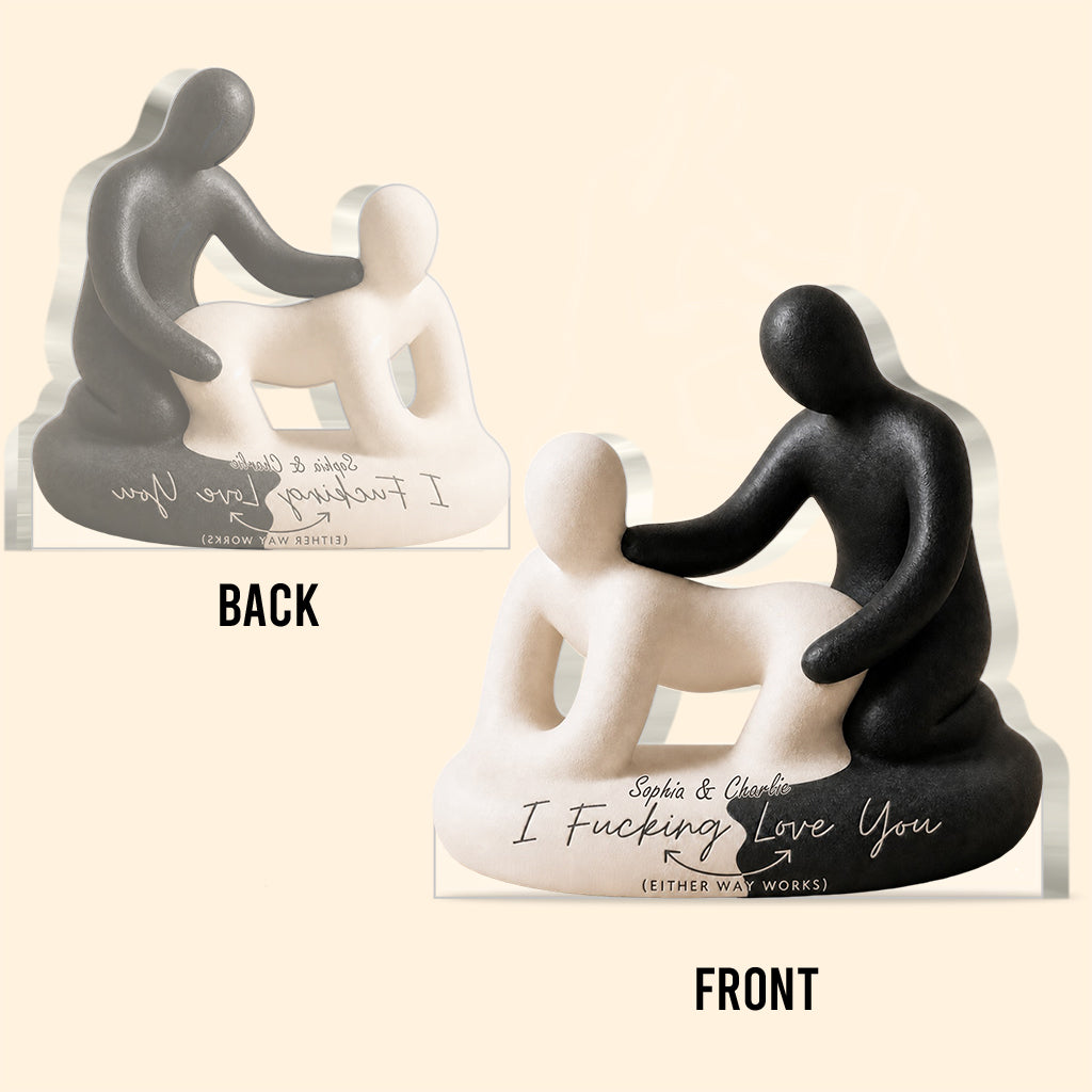 I Love You Art - Personalized Spicy Couple Custom Shaped Acrylic Plaque