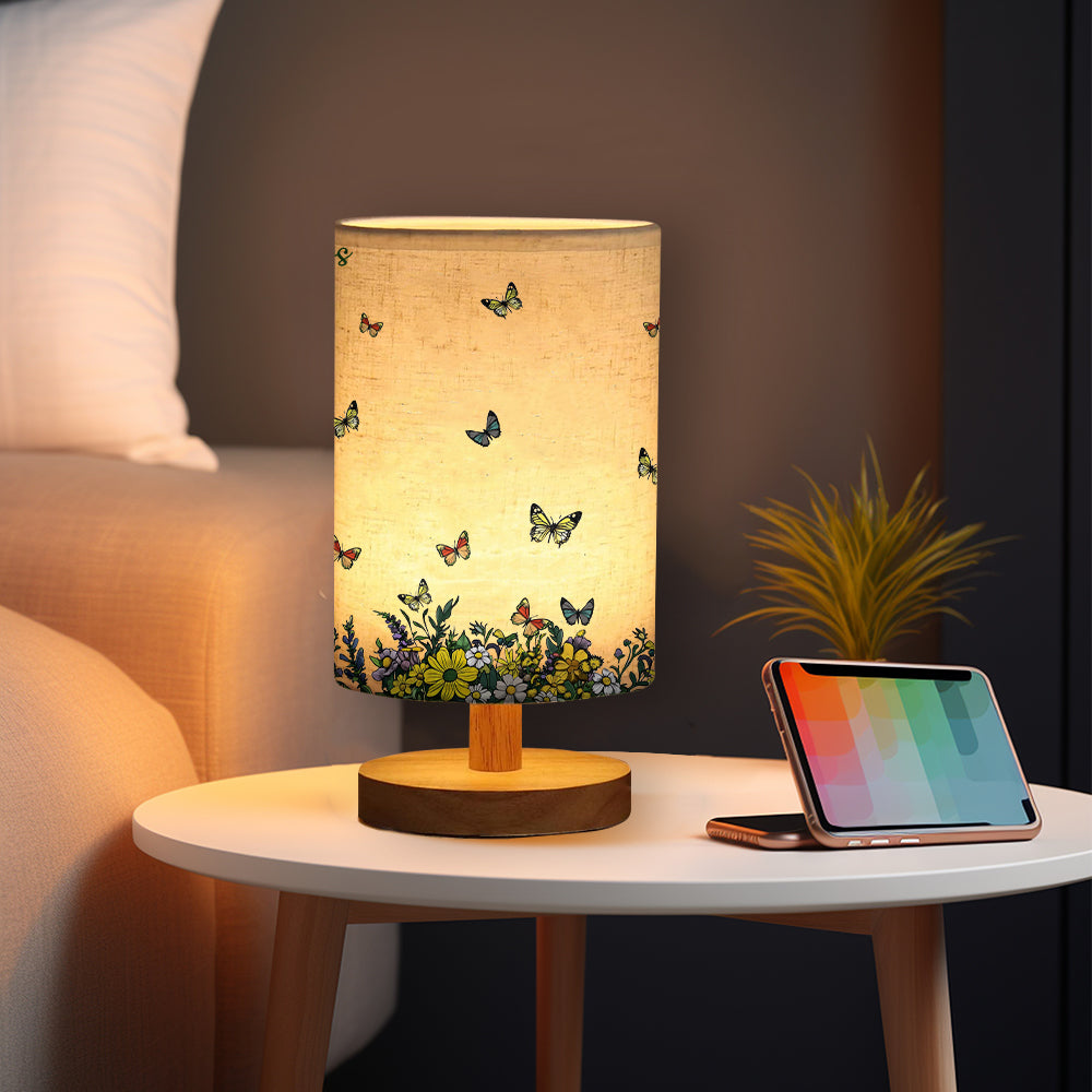 Wenn Freunde Blumen wären, würde ich dich pflücken – Personalisierte Tischlampe für die beste Freundin mit Holzsockel