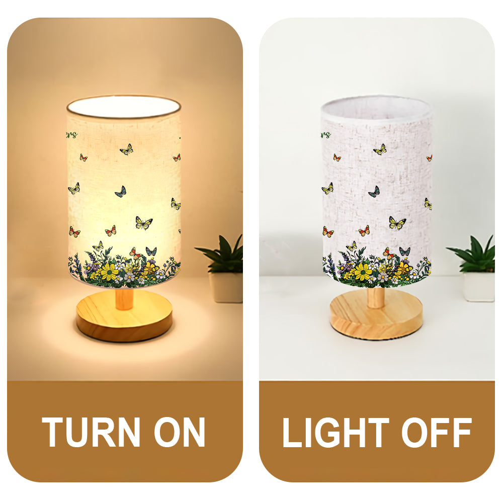 Wenn Freunde Blumen wären, würde ich dich pflücken – Personalisierte Tischlampe für die beste Freundin mit Holzsockel