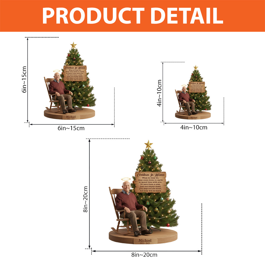 Christmas In Heaven - Personalized Memorial Custom Shaped Acrylic Plaque