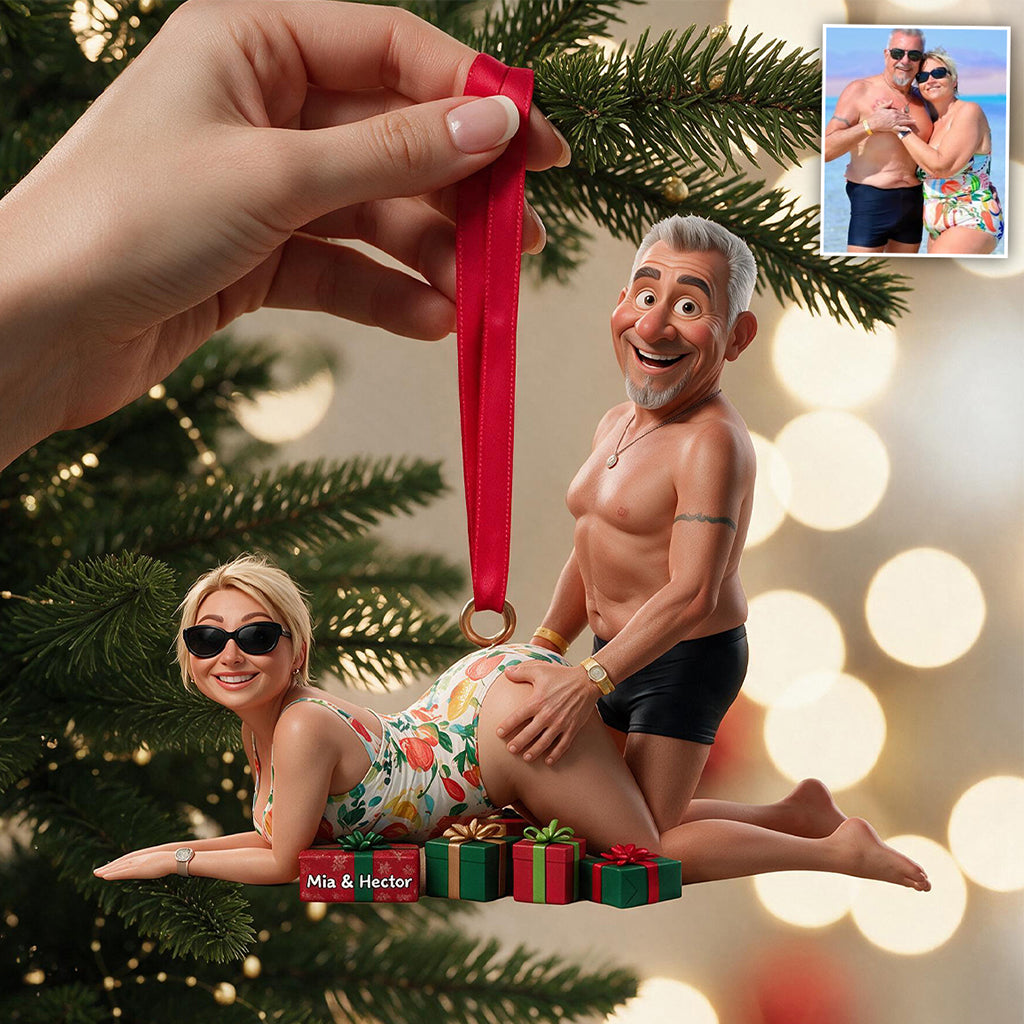Couple Coquin Noël - Ornement 3D Premium Personnalisé