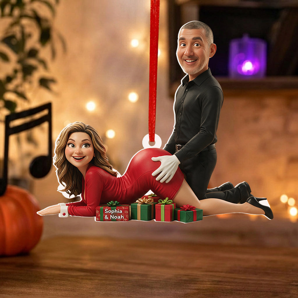 Couple Coquin Noël - Ornement 3D Premium Personnalisé