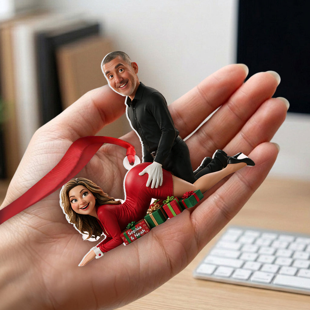Couple Coquin Noël - Ornement 3D Premium Personnalisé
