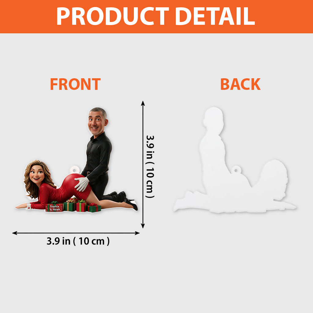 Couple Coquin Noël - Ornement 3D Premium Personnalisé
