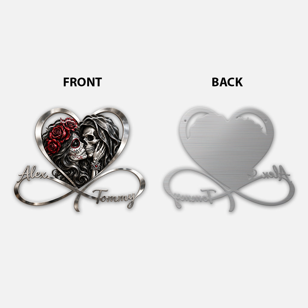 I Love You - Personalized Skull 3D Printed Cut Metal Sign