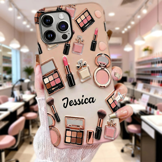 Stolze Make-up-Artistin – Personalisierte Handyhülle mit Make-up-Vollbilddruck