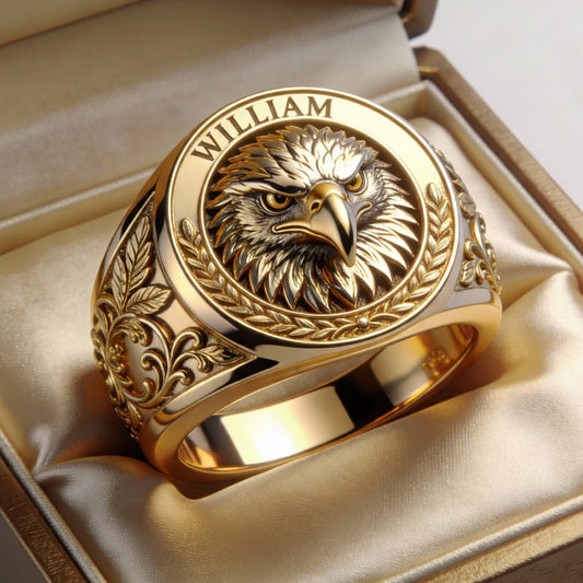 American Bald Eagle - Personalized Bald Eagle Signet Ring