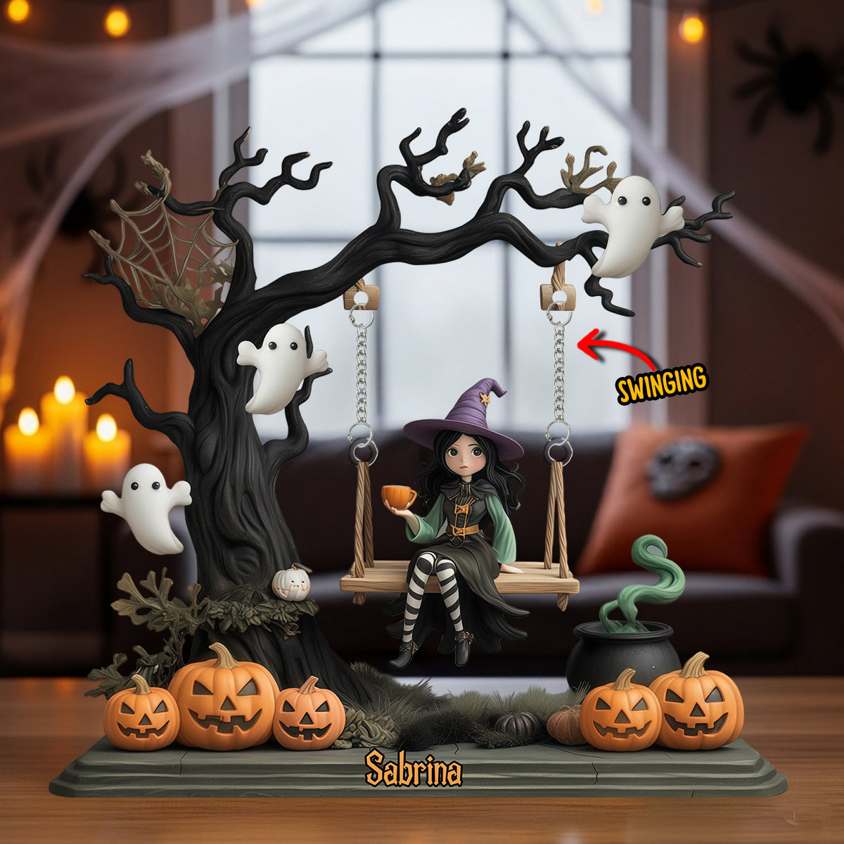 Beautiful Witch - Personalized Witch Plaque With Charm