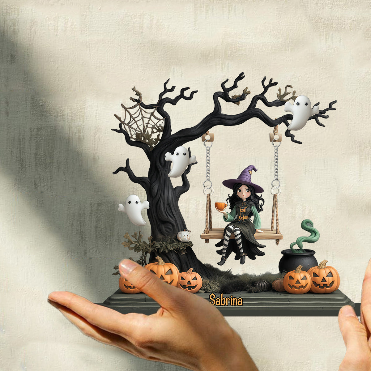 Beautiful Witch - Personalized Witch Plaque With Charm
