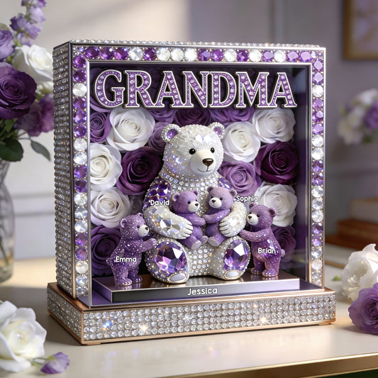 Mama/Oma Bär - Personalisierte Mutter Acrylplakette in Form
