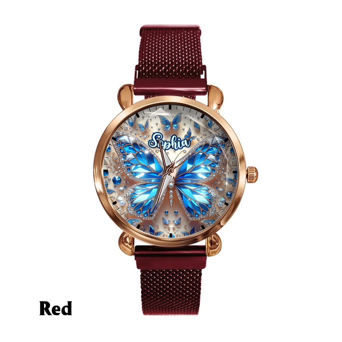 Magnifiques papillons - Montre-bracelet personnalisée pour femme avec papillons 