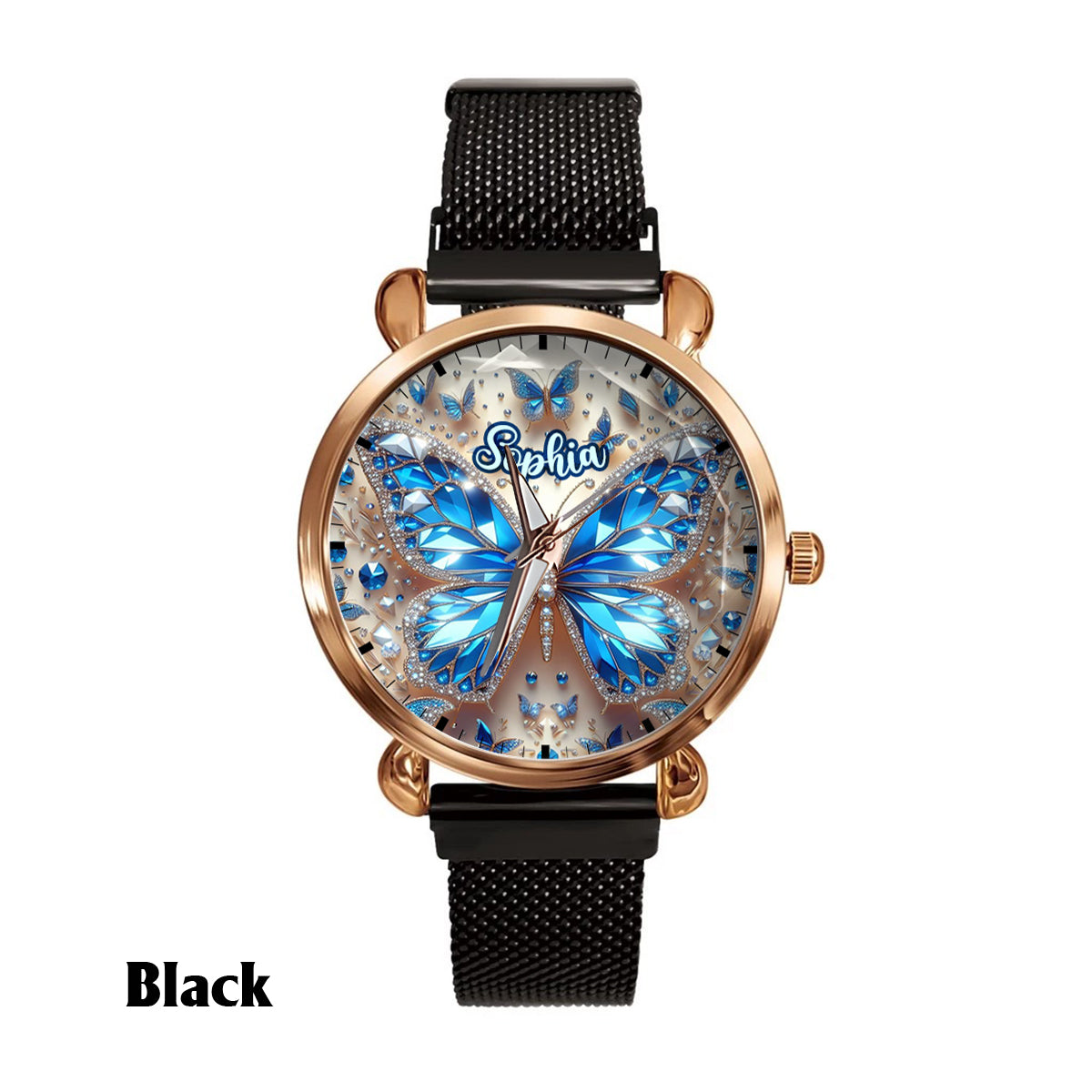 Magnifiques papillons - Montre-bracelet personnalisée pour femme avec papillons 