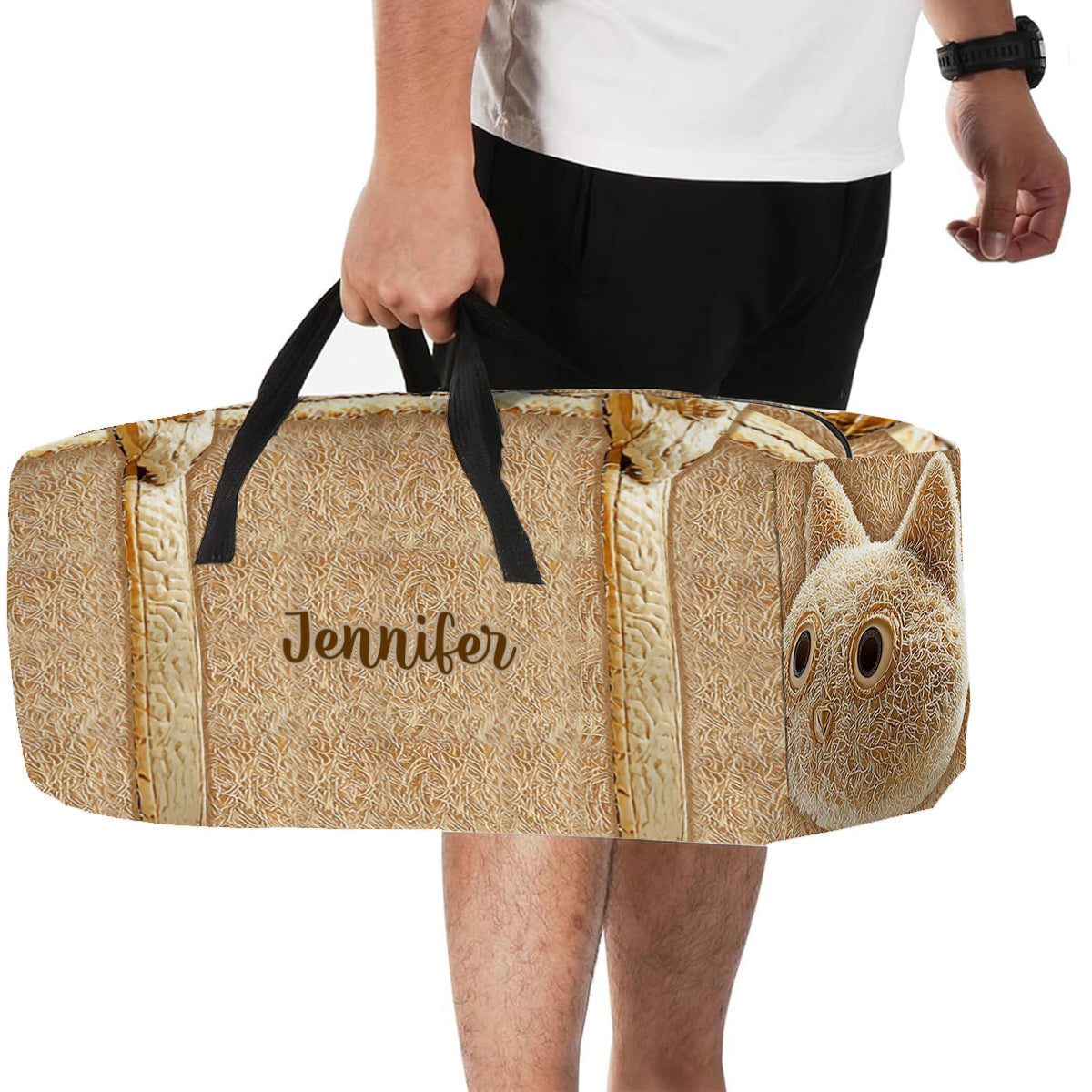 Niedliche Katze – personalisierte Reisetasche mit Katzenmotiv