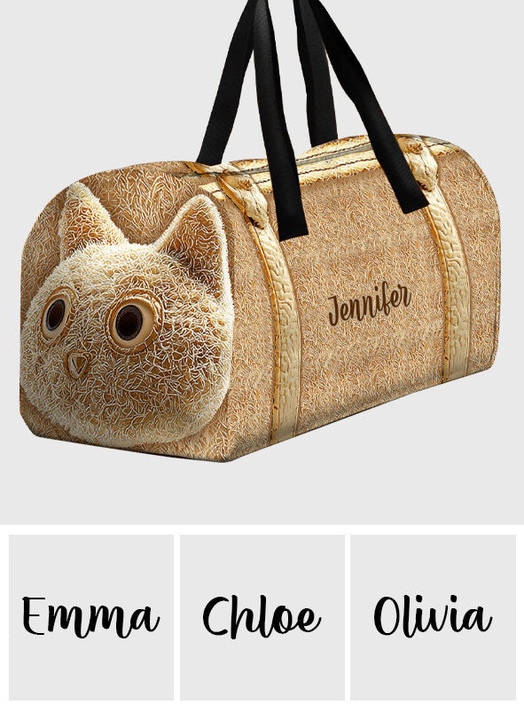 Niedliche Katze – personalisierte Reisetasche mit Katzenmotiv
